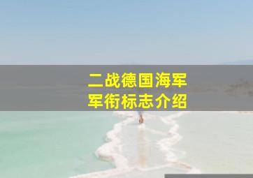 二战德国海军军衔标志介绍