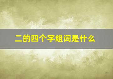 二的四个字组词是什么