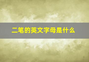 二笔的英文字母是什么