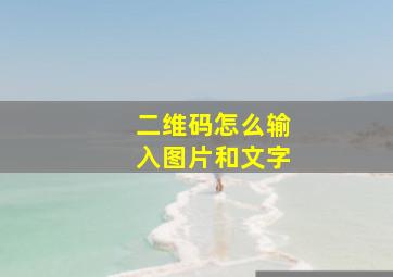 二维码怎么输入图片和文字