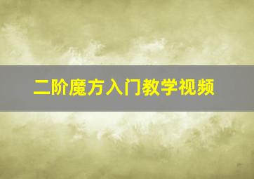 二阶魔方入门教学视频