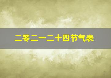 二零二一二十四节气表