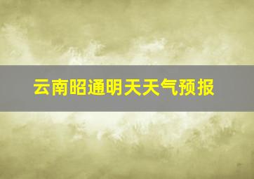 云南昭通明天天气预报