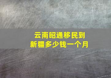 云南昭通移民到新疆多少钱一个月