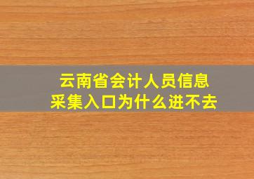 云南省会计人员信息采集入口为什么进不去