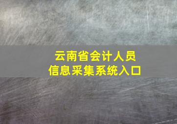 云南省会计人员信息采集系统入口