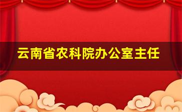 云南省农科院办公室主任