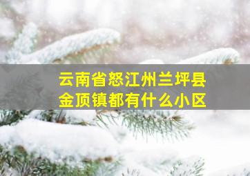 云南省怒江州兰坪县金顶镇都有什么小区