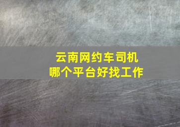 云南网约车司机哪个平台好找工作