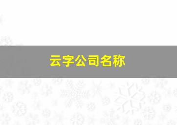 云字公司名称