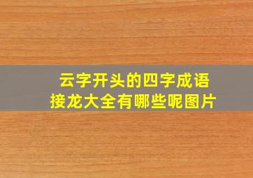 云字开头的四字成语接龙大全有哪些呢图片