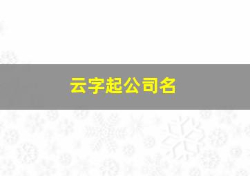 云字起公司名