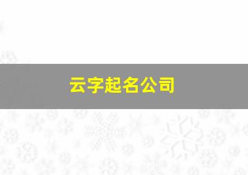 云字起名公司