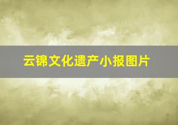 云锦文化遗产小报图片