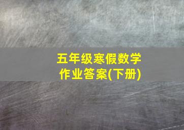 五年级寒假数学作业答案(下册)