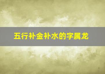 五行补金补水的字属龙