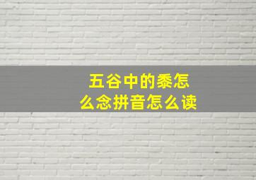 五谷中的黍怎么念拼音怎么读