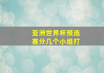 亚洲世界杯预选赛分几个小组打