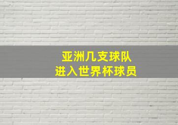 亚洲几支球队进入世界杯球员