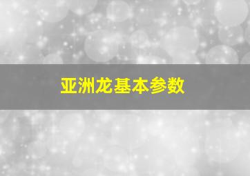 亚洲龙基本参数