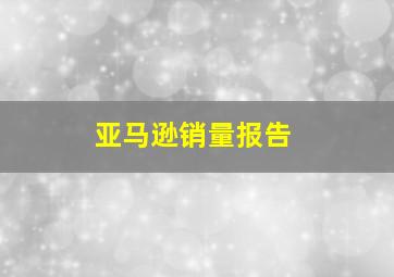 亚马逊销量报告