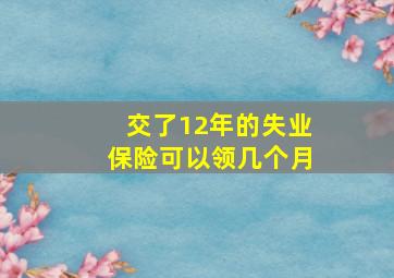 交了12年的失业保险可以领几个月