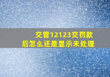 交管12123交罚款后怎么还是显示未处理