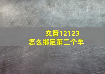 交管12123怎么绑定第二个车