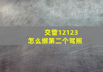 交管12123怎么绑第二个驾照