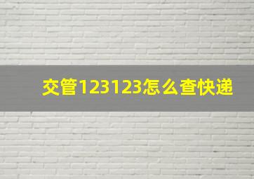 交管123123怎么查快递