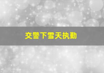 交警下雪天执勤