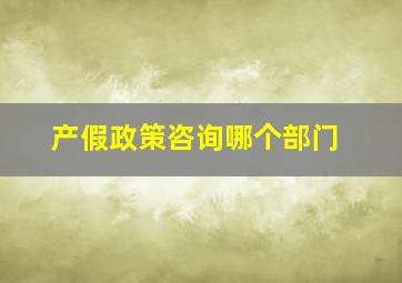 产假政策咨询哪个部门