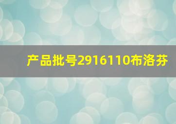 产品批号2916110布洛芬