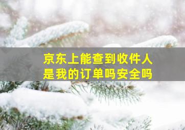 京东上能查到收件人是我的订单吗安全吗