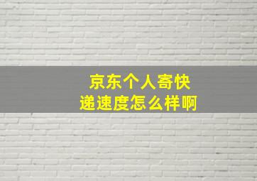 京东个人寄快递速度怎么样啊