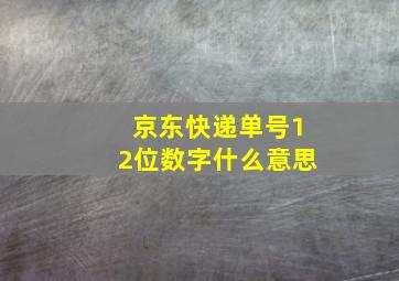 京东快递单号12位数字什么意思