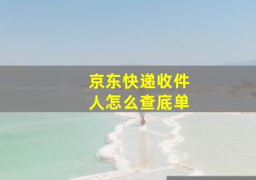 京东快递收件人怎么查底单