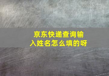 京东快递查询输入姓名怎么填的呀