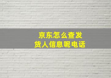 京东怎么查发货人信息呢电话