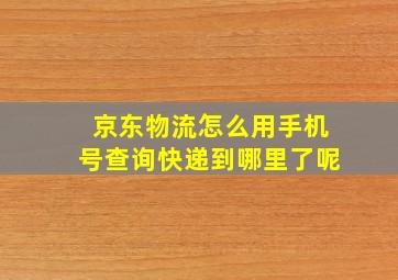 京东物流怎么用手机号查询快递到哪里了呢