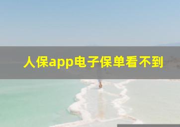 人保app电子保单看不到