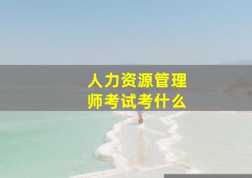 人力资源管理师考试考什么