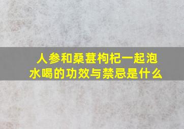 人参和桑葚枸杞一起泡水喝的功效与禁忌是什么