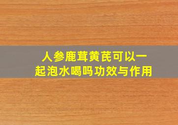 人参鹿茸黄芪可以一起泡水喝吗功效与作用