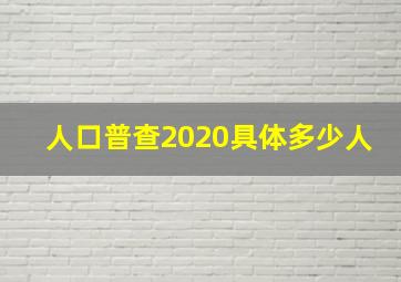 人口普查2020具体多少人