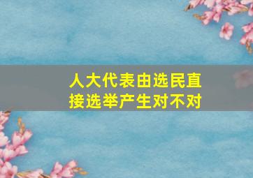 人大代表由选民直接选举产生对不对