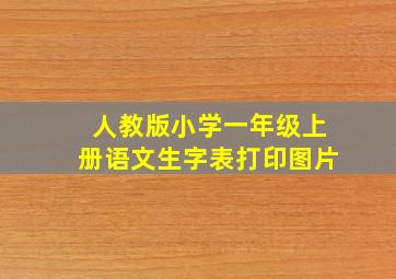 人教版小学一年级上册语文生字表打印图片