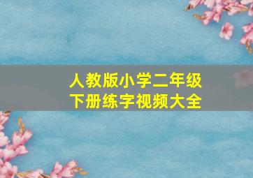 人教版小学二年级下册练字视频大全