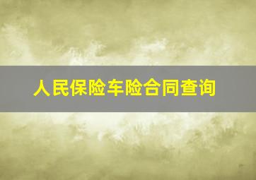 人民保险车险合同查询