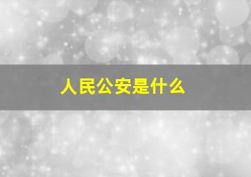 人民公安是什么